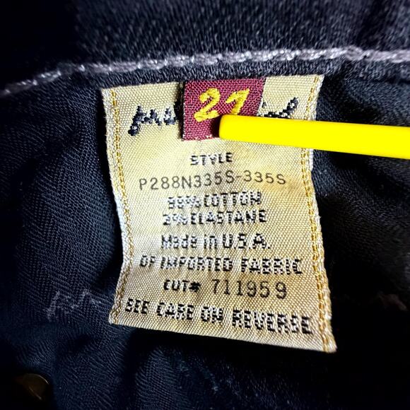 7 For All Mankind Ankle Skinny Jeans Womens 27 Black Denim Stretch Low Rise - Picture 8 of 8